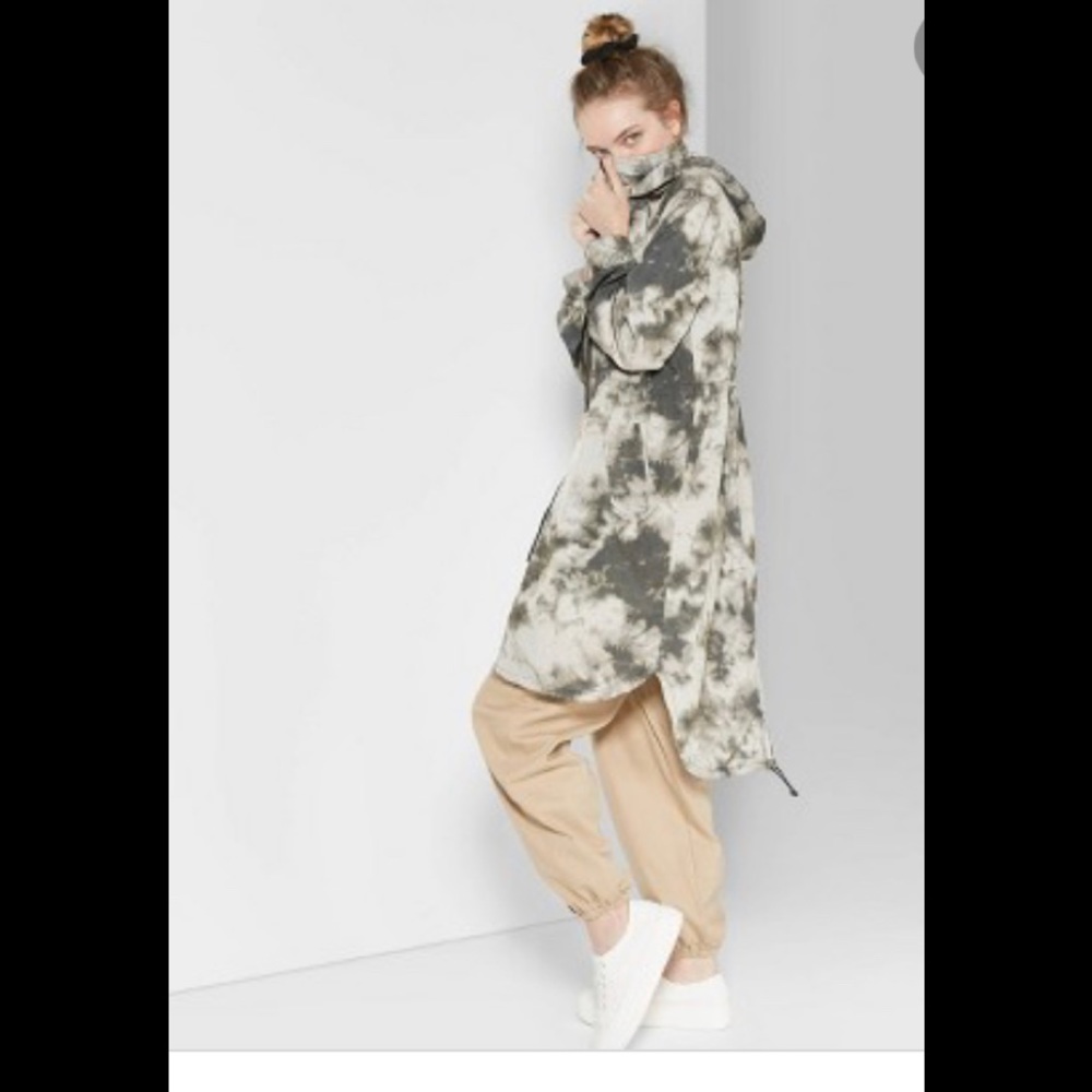 Women's Zip-Up Tie Dye Long Windbreaker Jacket